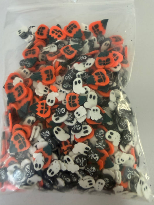 Polymer Clay Slices 50g -pumpkin and ghost