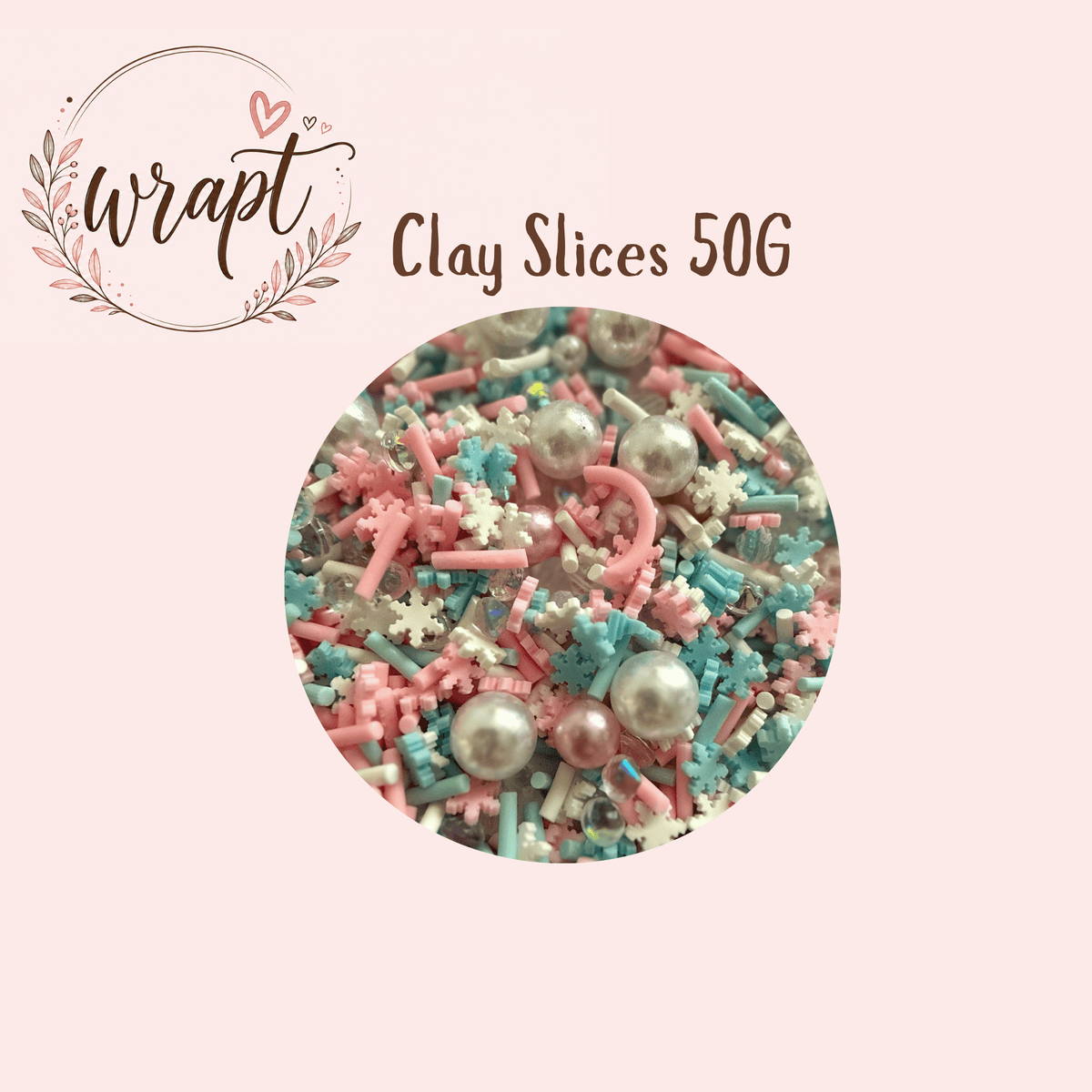 Polymer Clay Slices 50g - Snowflake Mix